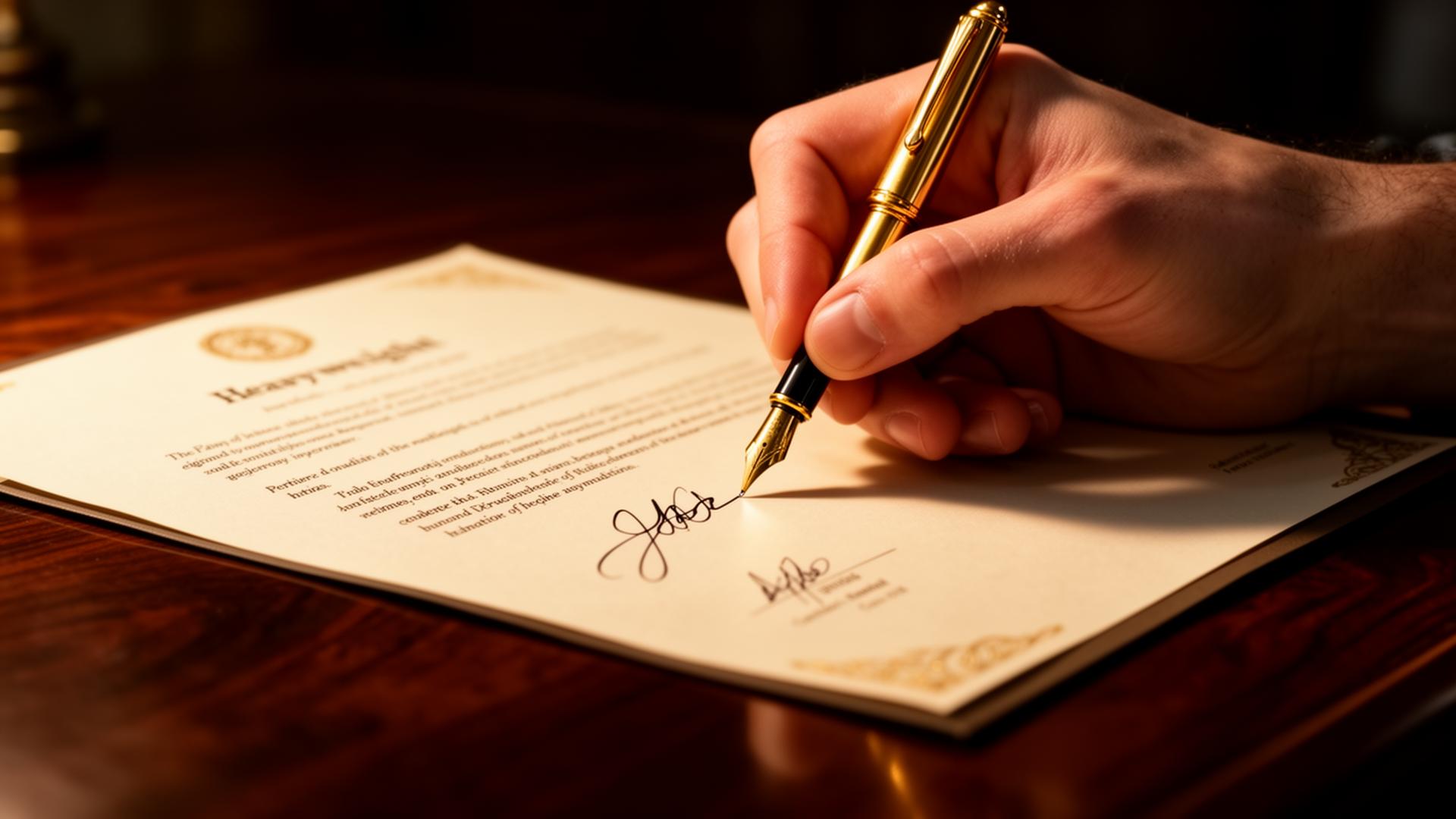 A participant formalises a commitment to action.