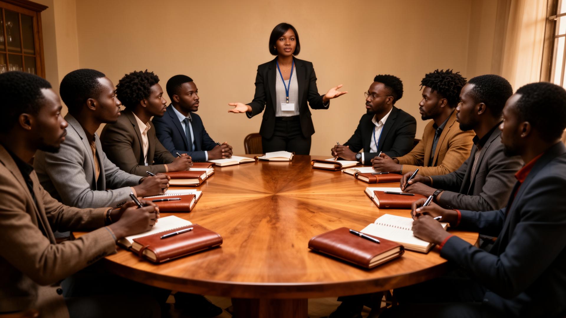 Cohort gathered around a round table